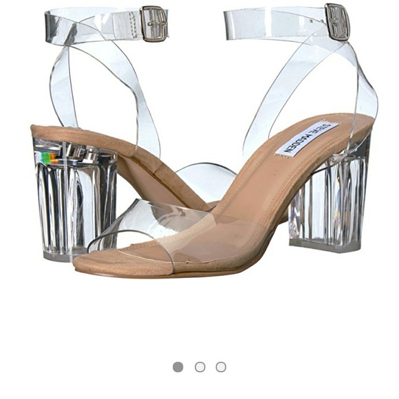 clear block heels steve madden